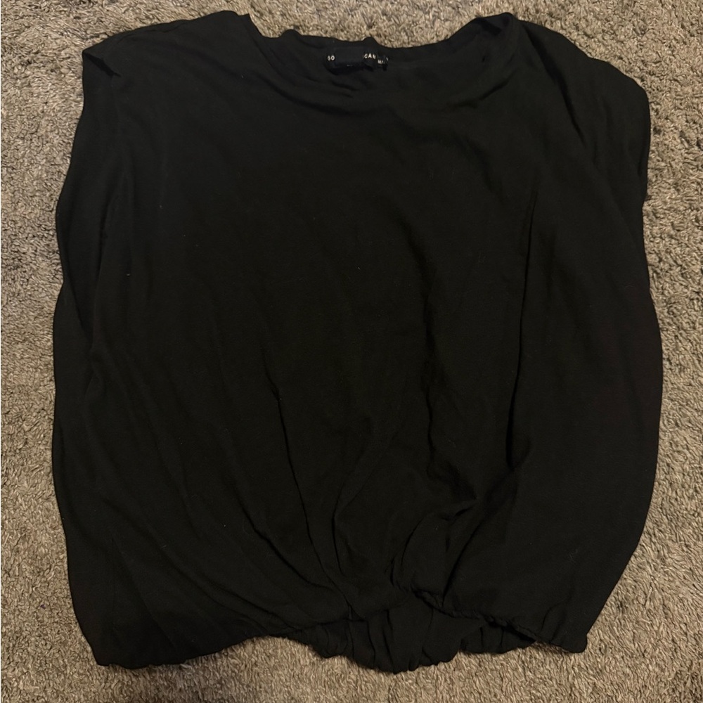 Good American Classic Black Short Sleeve Top